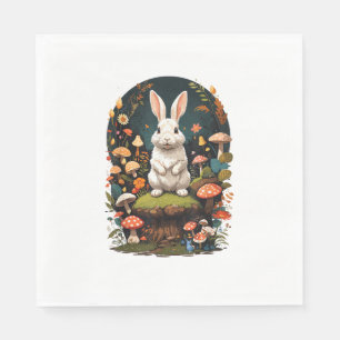 Serviette En Papier Cottagecore esthétique Rabbit Floral Fairycore Fun