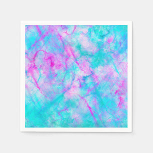 Serviette En Papier Cotton Candy Pink & Blue Watercolor Wash Stain
