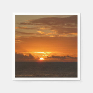Serviette En Papier Coucher de soleil à la mer I Paysage marin coloré