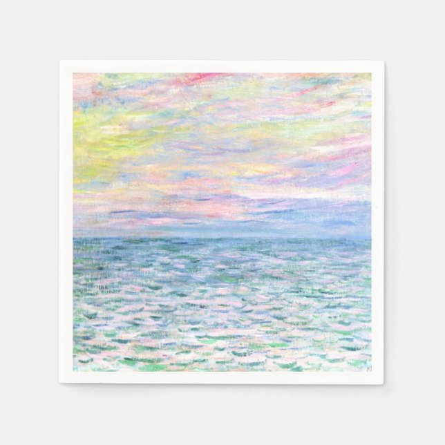 Serviette En Papier Coucher de soleil à Pourville par Monet (Devant)