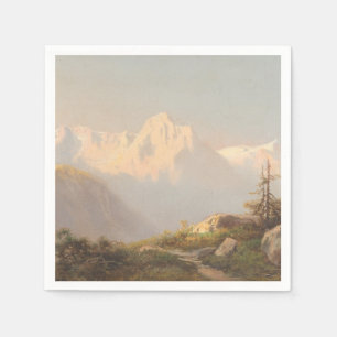 Serviette En Papier Coucher de soleil dans les montagnes - Carl Lafite