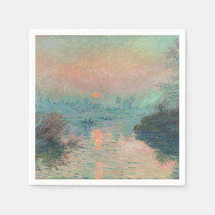 Serviette En Papier Coucher de soleil de Monet sur la Seine Impression