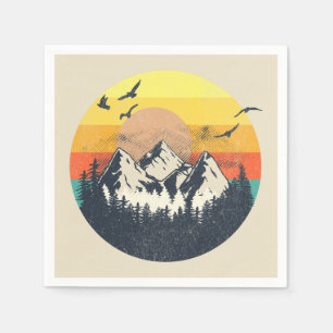 Serviette En Papier Coucher de soleil en montagne