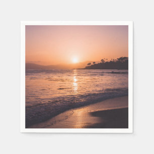 Serviette En Papier Coucher de soleil magnifique sur la plage