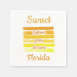 Serviette En Papier Coucher de soleil mignon en Floride