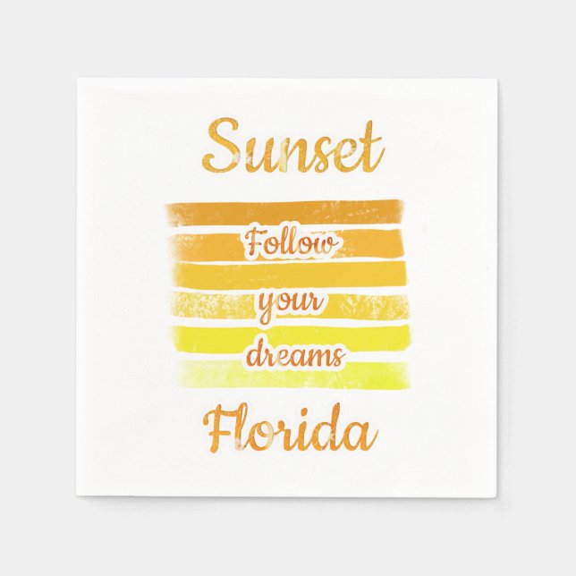 Serviette En Papier Coucher de soleil mignon en Floride (Devant)