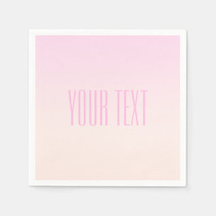 Serviette En Papier Coucher de soleil ombré rose à pêche avec texte pe