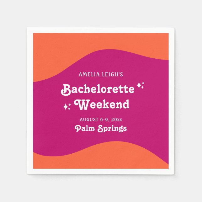 Serviette En Papier Coucher de soleil rose et orange Week-end d'enterr (Devant)