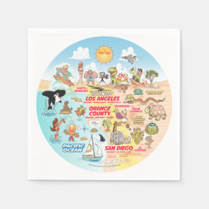 Serviette En Papier Coucher de soleil SoCal