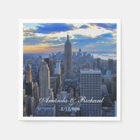 Coucher de soleil sur la ligne d'horizon de NYC en