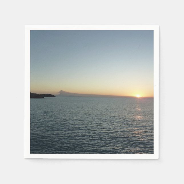 Serviette En Papier Coucher de soleil sur la mer de l'île Antigua II (Devant)