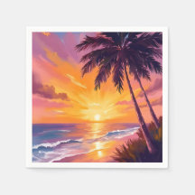 Coucher de soleil sur la plage d'Hawaii Peinture V