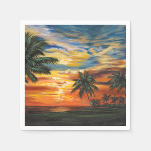 Serviette En Papier Coucher du soleil tropical renversant