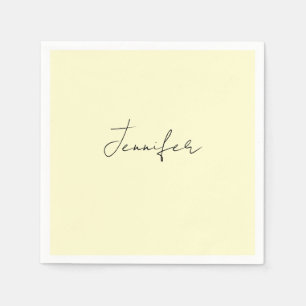Serviette En Papier Couleur crème élégant moderne minimaliste nom simp