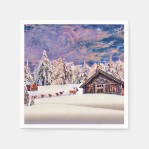 Serviette En Papier Couleur d'eau du Cabine de rennes et de billes d'h