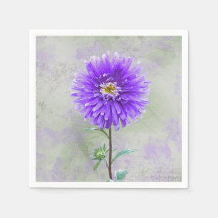 Serviette En Papier Couleur d'eau violette dahlia
