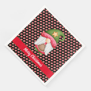 Serviette En Papier Couleur et texte de la Personnaliser Glove Gnome
