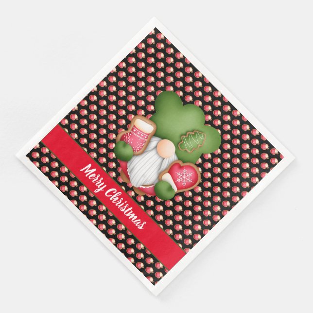 Serviette En Papier Couleur et texte de la Personnaliser Gnome douce (Coin)