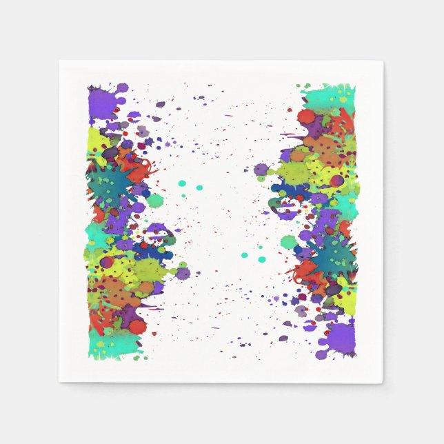 Serviette En Papier COULEUR FUNNY SPLASH I + vos idées (Devant)