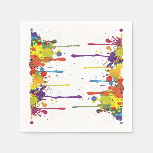 Serviette En Papier COULEUR FUNNY SPLASH II + votre backgr. & idées (Devant)