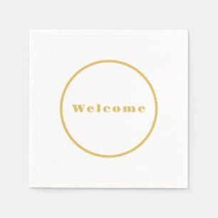 Serviette En Papier Couleur or partie de bienvenue minimaliste profess