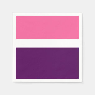 Serviette En Papier Couleur rose blanche violet bleu clair design bloc