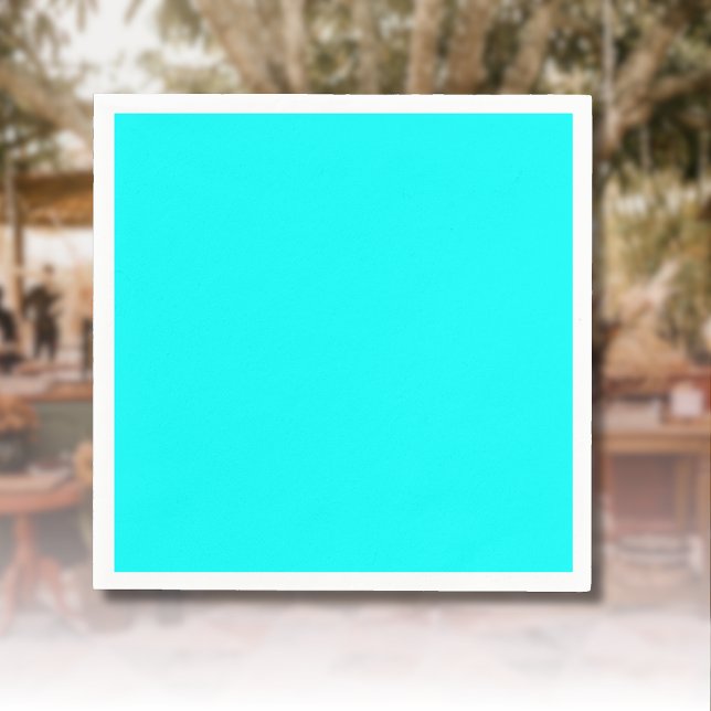 Serviette En Papier Couleur solide bleu néon | Classique (Créateur téléchargé)