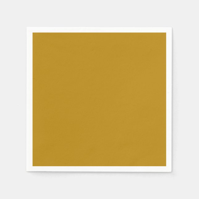 Serviette En Papier Couleur solide de verge d'or foncé (Devant)