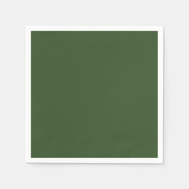Serviette En Papier Couleur solide verte de mousse foncée (Devant)