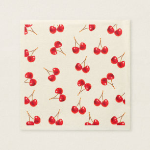 Serviette En Papier couleur vive cerise motif
