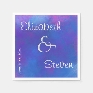 Serviette En Papier Couleurs Abstraites de rêve en rose violet et bleu