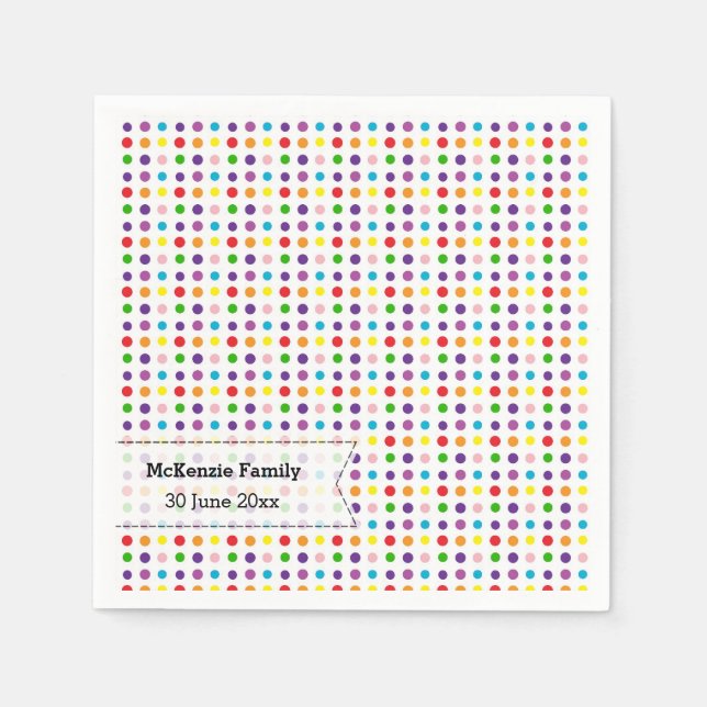 Serviette En Papier Couleurs arc-en-ciel (Devant)