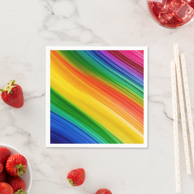 Serviette En Papier Couleurs arc-en-ciel vives (En situation)