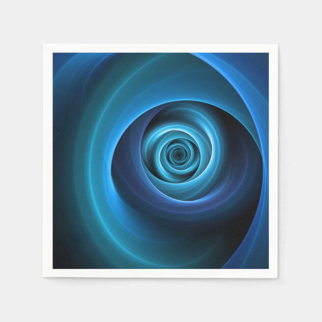 Serviette En Papier Couleurs bleu spirale 3D Art Abstrait fractal mode (Devant)