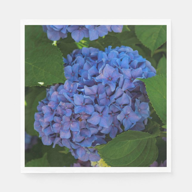 Serviette En Papier Couleurs Bleues - L'Hydrangée Bleue (Devant)