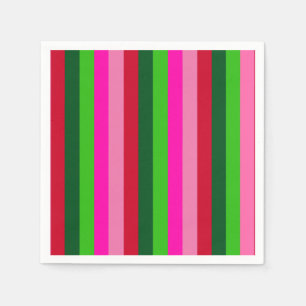 Serviette En Papier Couleurs contemporaines rayures de Noël 