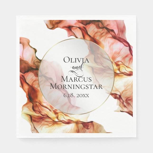 Serviette En Papier Couleurs d'automne Encre d'aquarelle Abstraite (Devant)