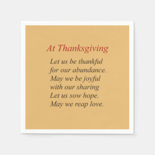 Serviette En Papier Couleurs de chute au poème de thanksgiving