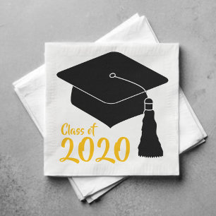 Serviette En Papier Couleurs de l'école Année de la promotion noire