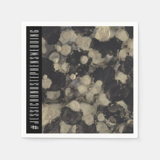 Serviette En Papier Couleurs de Napkin standard mariage en or et noir