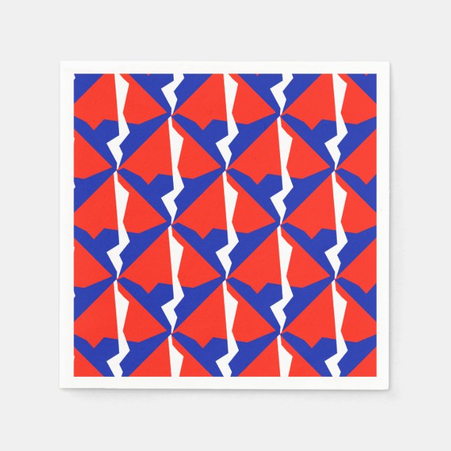 Serviette En Papier Couleurs du drapeau bleu rouge blanc (Devant)
