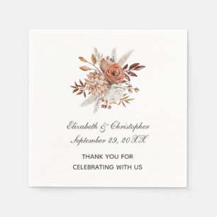 Serviette En Papier Couleurs Florales Automne Tendance Mariage