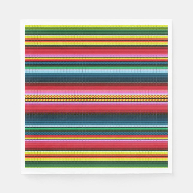 Serviette En Papier Couleurs Mexicaines  (Devant)