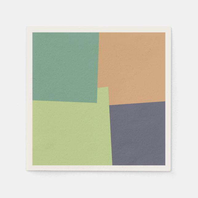 Serviette En Papier Couleurs modernes rétro Géométrique #4 (Devant)