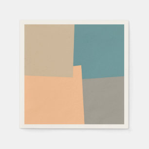 Serviette En Papier Couleurs modernes rétro géométriques