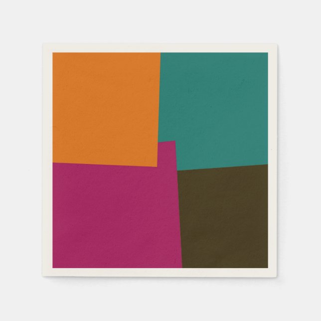 Serviette En Papier Couleurs modernes rétro géométriques #33 (Devant)