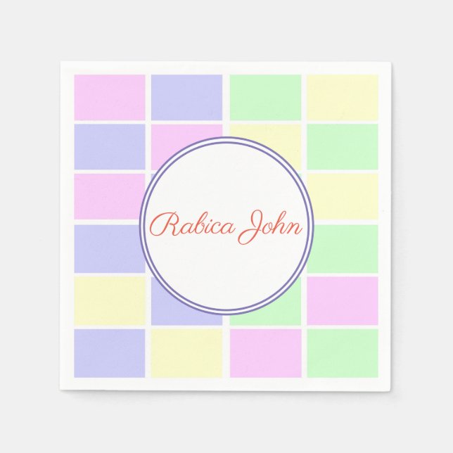 Serviette En Papier couleurs pastel de nursery (Devant)