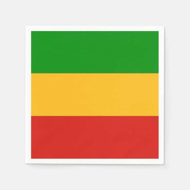 Serviette En Papier COULEURS RASTAFARI + vos idées (Devant)