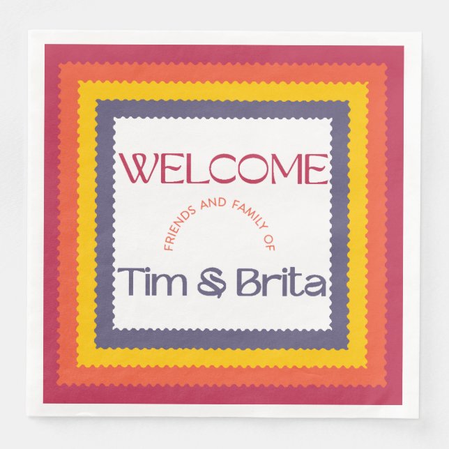 Serviette En Papier Couleurs vives avec violet (Devant)