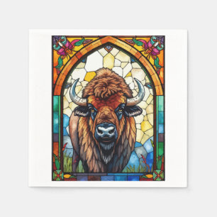 Serviette En Papier Couleurs vives Impression de Bison Buffalo Cottage